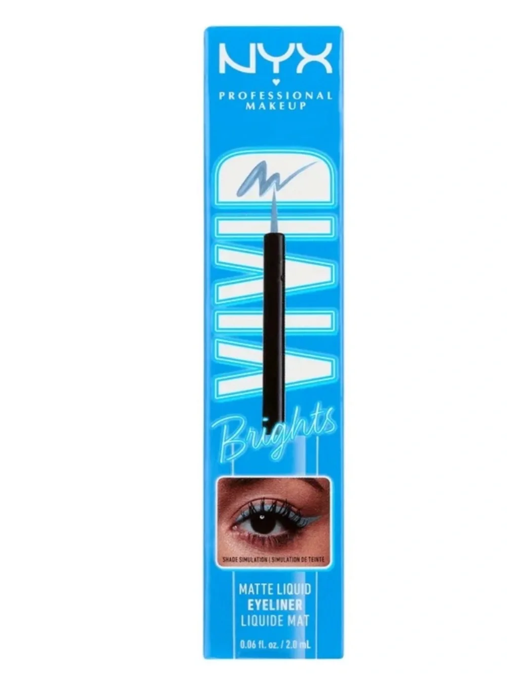 NYX Professional Makeup Vivid Bright Matte Liquid Eyeliner, Cobalt Crush